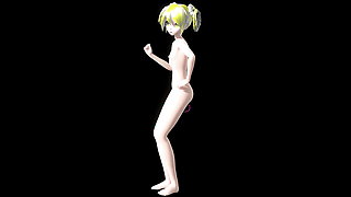 Hatsune Miku Nude Dance Popipo Song Hentai Vocaloid Vibrator and Anal Beads Mmd 3D Blonde Hair Color Edit Smixix
