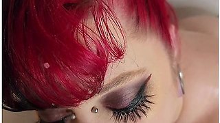 Goth Toilet Slave Slow Motion Piss Facial & Drinking