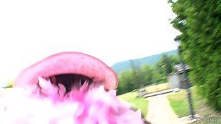 Naked Whore Outdoor Performs Butt fuck Fisting