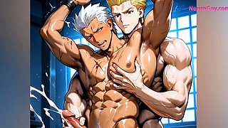 Muscular Gay Men Intense Anal Action