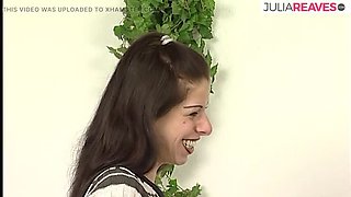 Skinny Brunette Strips and Shows Tiny Tits in Casting