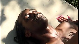 Stunning black whores are taking part in hard sex party near the pool