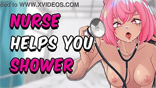 ASMR Nurse Gives You a Blowjob in the Shower