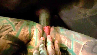 Dark Room Creampie Tattooed Couple Goes Wild