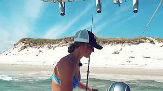 Blonde Hentai Raceplayer MILF Lilly Gaddis Fishes in Bikini on Boat