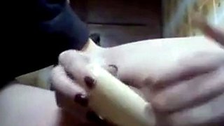 Russian Webcam Girl Anal Play with a Bottle
