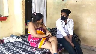 Desi BBW in Colorful Saree - Busty Homemade Blowjob & Doggy Style