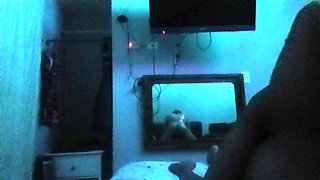 POV accomplished through wall mirror's reflection of Mexican couple having hot sweaty sex  Urfreaknastycouple