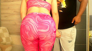 Hot Indian Stepsister in Tight Leggings Big Ass, Deep Throat Intense POV Creampie