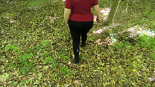 Spanking Her Naked Ass in the Woods
