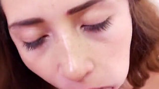 Cute Teen Latina Avi Love POV Blowjob and Cum Swallow